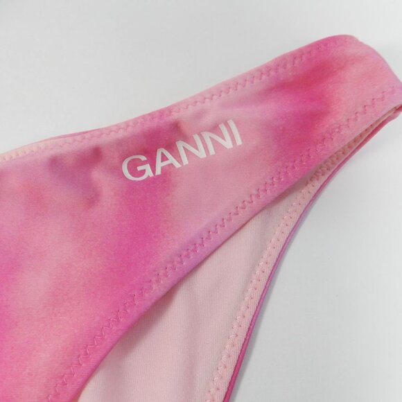 GANNI BIKINI SET Strapless Swim Top & Bottom Size S 36 Pink Tie Dye NEW $240 - Picture 12 of 16